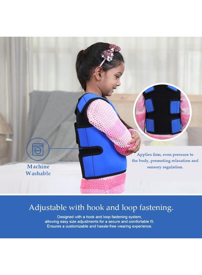 abley's Sensory Compression Vest for Kids | Adjustable Calming Support | Deep Pressure Comfort for Autism, Hyperactivity Mood Processing Issues | Breathable, Form-Fitting | Blue | Medium - Image 4